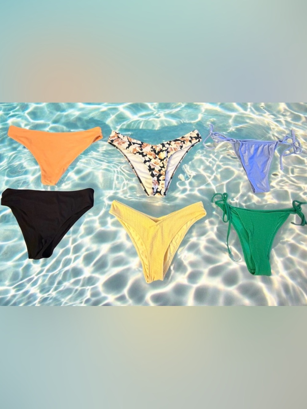 Summer swim bundle: 6 L bikini bottoms from Abercrombie & Fitch, Aerie, + Zaful